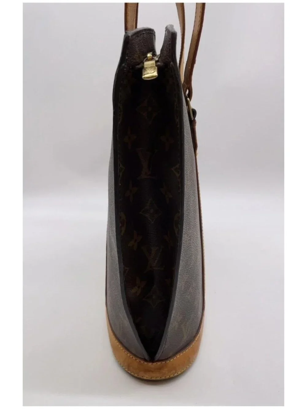 Authentic Louis Vuitton Babylone Monogram Tote Bag Vintage Brown Leather